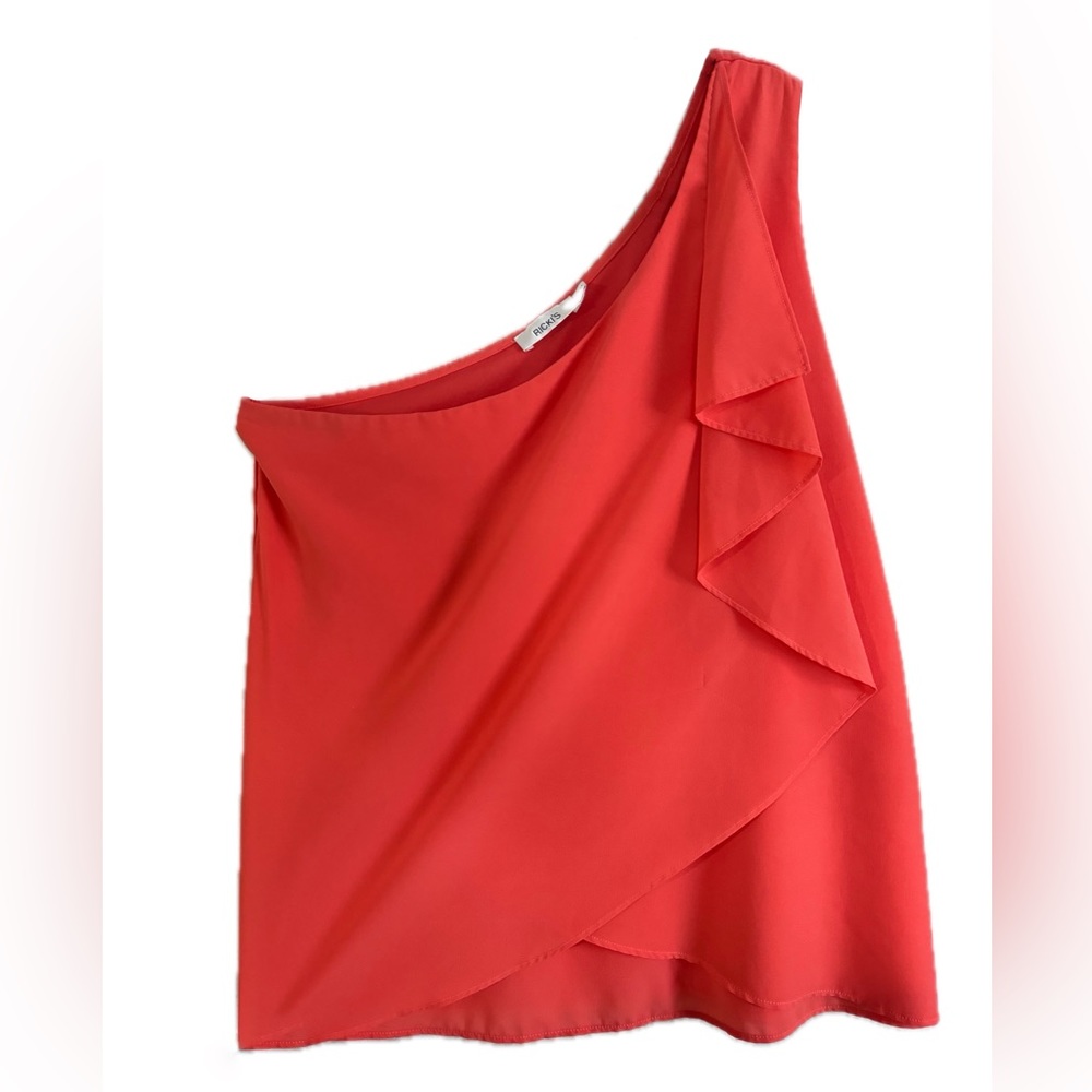 🌼 Coral One Shoulder Tank Blouse